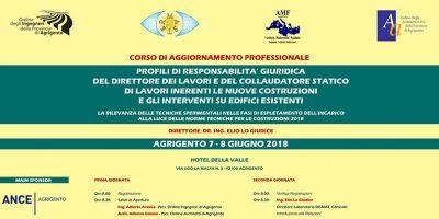 Corso di aggiornamento professionale organizzato dall’Ordine degli Ingegneri della Provincia di Agrigento